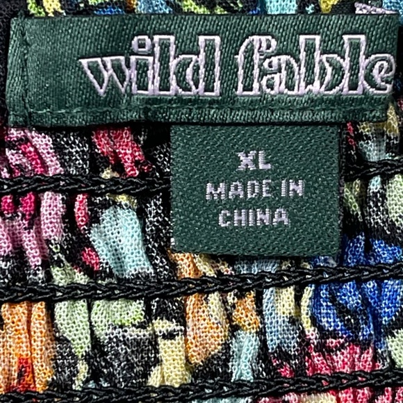 Wild Fable size Xl Sleeveless Woven Multicolored Floral Cropped Top NWT - Picture 9 of 9